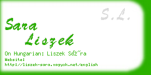 sara liszek business card